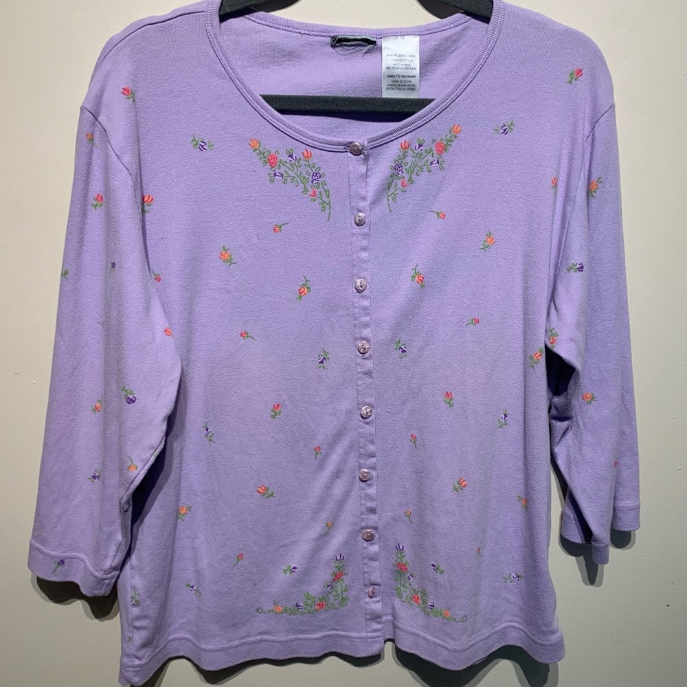 Floral Embroidered Cardigan XL